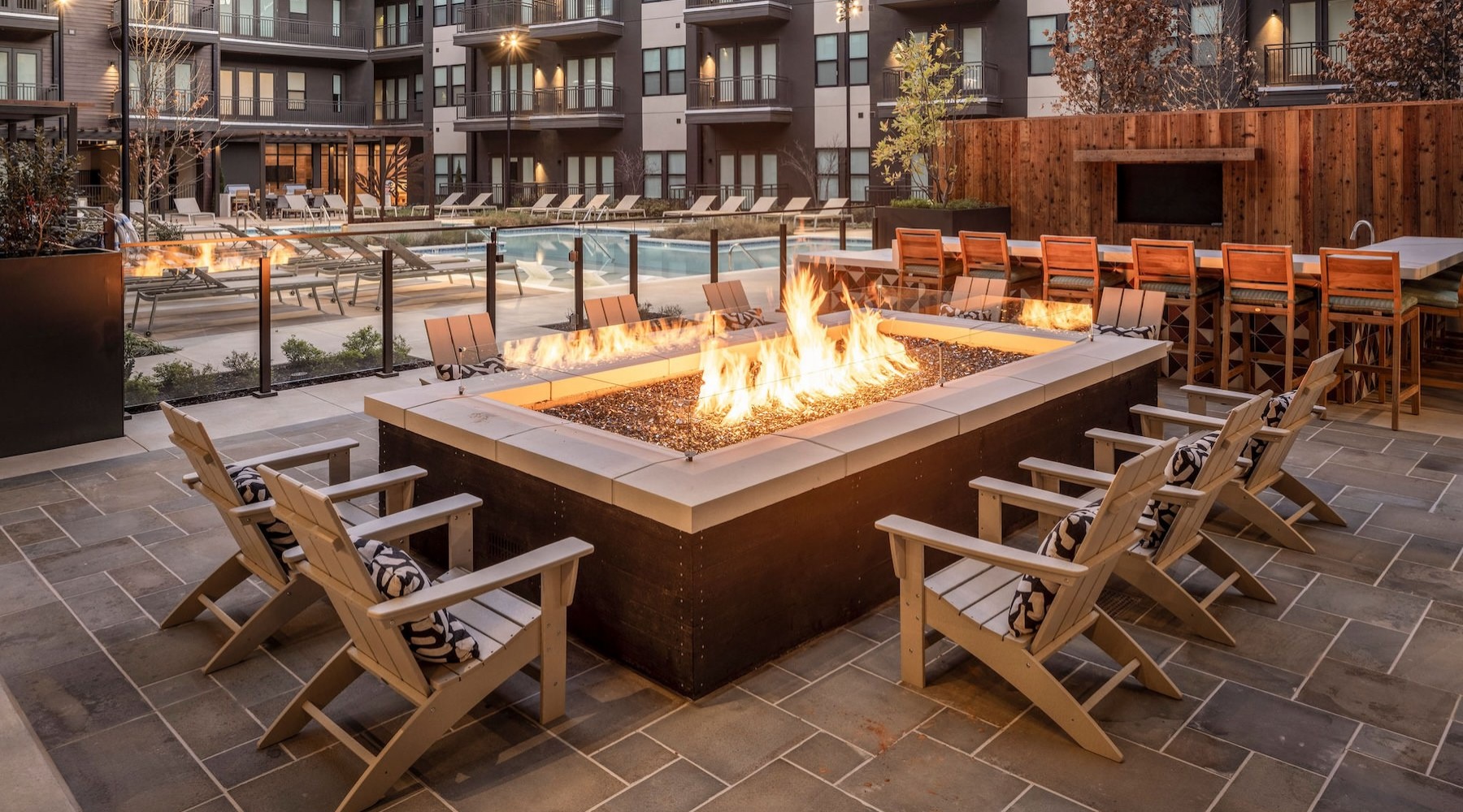 Building with a fire pit