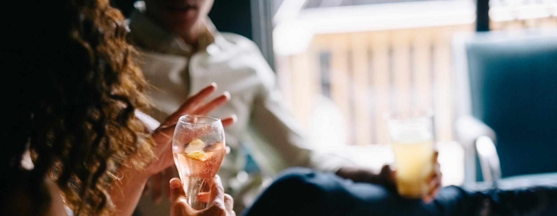 two people drinking